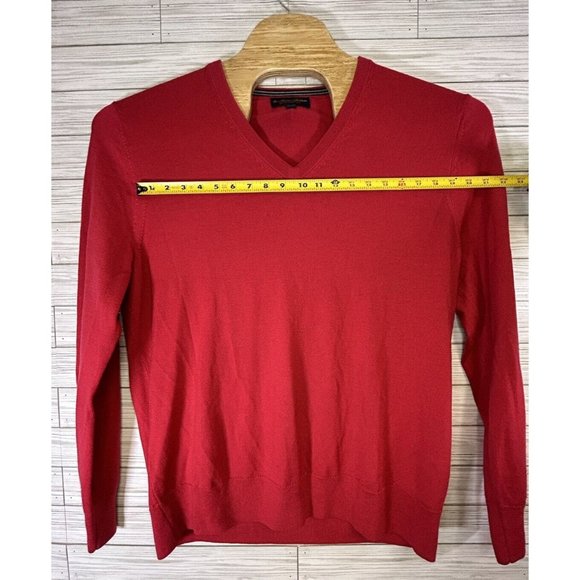 Brooks Brothers Mens Wool Blend V-Neck Pullover Sweater Red Valentines Day Sz XL - Picture 7 of 7